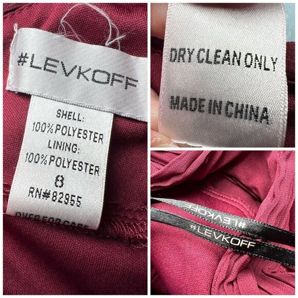 #Levkoff Chiffon Halter Dress Maxi Evening Gown Size 8 - Picture 4 of 11